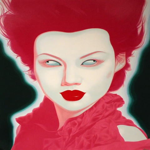Feng Zhengjie - Chinese Portrait Series No. 38, 2008, silkscreen, image size: 32" x 32", frame size: 43" x 43", edition of 200