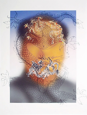 Huang Yan - Mao with Dragon, silkscreen on archival pigment print with UV emulsion, image size: 39 1/2 x 33", frame size: 49 1/4" x 42 3/4", edition of 200