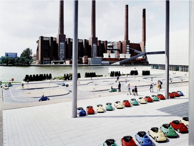 Massimo Vitali - VW Lernpark, lithograph, 34.5” x 42.5”