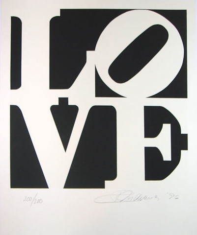 Robert Indiana - From The Book of Love, (There are total 23 units) screen prints, paper size: 20” x 24”, framed: 29” x 32”, edition of 200