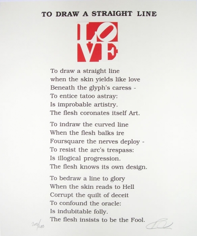 Robert Indiana - From The Book of Love Poems, (12 units including one Diptych Poem), screen prints with embossing, framed: 49 ½” x 34” (Diptych) Other 11 poems 29 ”x 32”, edition of 200