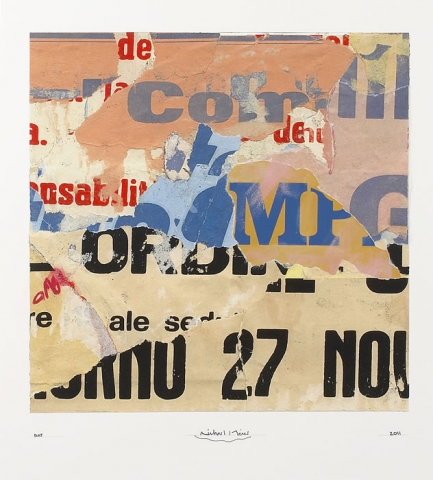 Richard Meier - Silkscreen Collage (mix media), 2011, sheet size: 30" x 30", framed size: 34"x 35", signed numbered dated in pencil by the artist, edition of 50