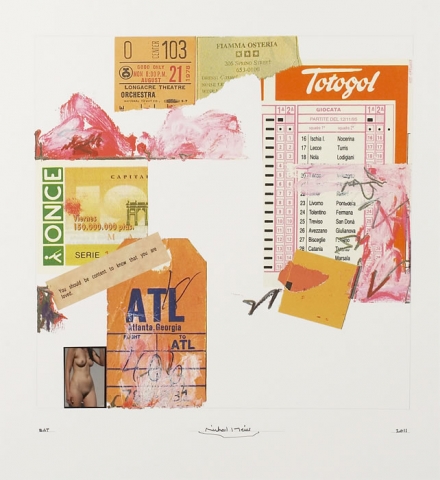 Richard Meier - Silkscreen Collage (mix media), 2011, sheet size: 30" x 30", framed size: 34"x 35", signed numbered dated in pencil by the artist, edition of 50