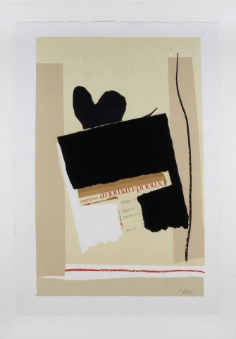 Robert Motherwell, “America, La France Variations #4”, lithograph, framed - 54 x 39 inches, size - 32 x 46 1/2 inches, AP 10/18