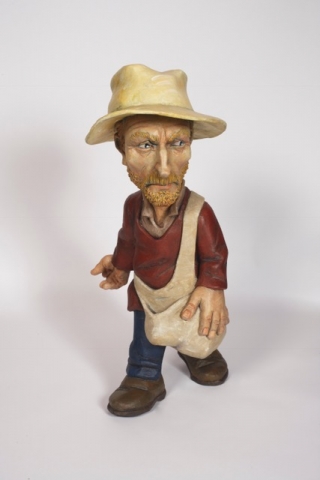 Elliot Arkin - Seed-Sower (Van Gogh A La Millet), Cast aqua resin, outdoor acrylic paint, 33 x 20 x 15 inches, $25.000
