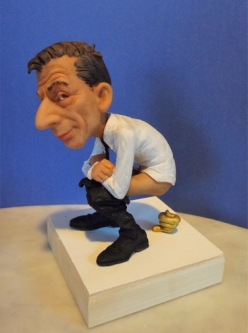 Catalan Cattelan Caganer, 6 1/2 x 4 x 4 inches, Hand painted resin, limited edition 50, $650.00
