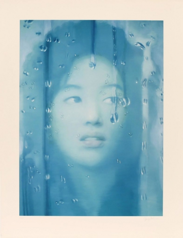 Yang Qian - Blue, achival inkjet print with silkscreen, image size: 31" x 39", framed size: 44" x 52”, editions of 200